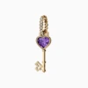 Key of Love Amethyst Solitaire with Diamond Hoop Earring