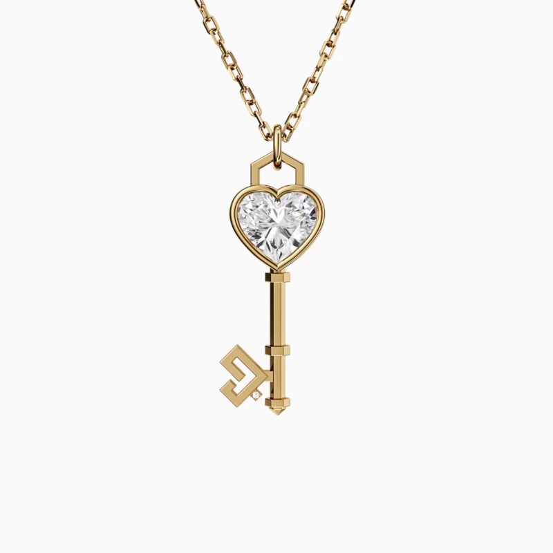 Key of Love Diamond Solitaire Necklace