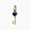 Key of Love Kyanite Solitaire with Gold Hoop Earring