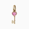 Key of Love Pink Sapphire Solitaire with Gold Hoop Earring [Limited Edition]