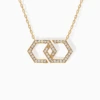 Gold Infinity Large Necklace [Full Pave] by Yataghan Jewellery with pavé-set diamonds in an infinity design and linked chain.
