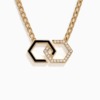 Infinity Black Enamel Unchained Diamond Necklace from Yataghan Jewellery, with gold-tone links, black enamel and diamond-set infinity motifs.