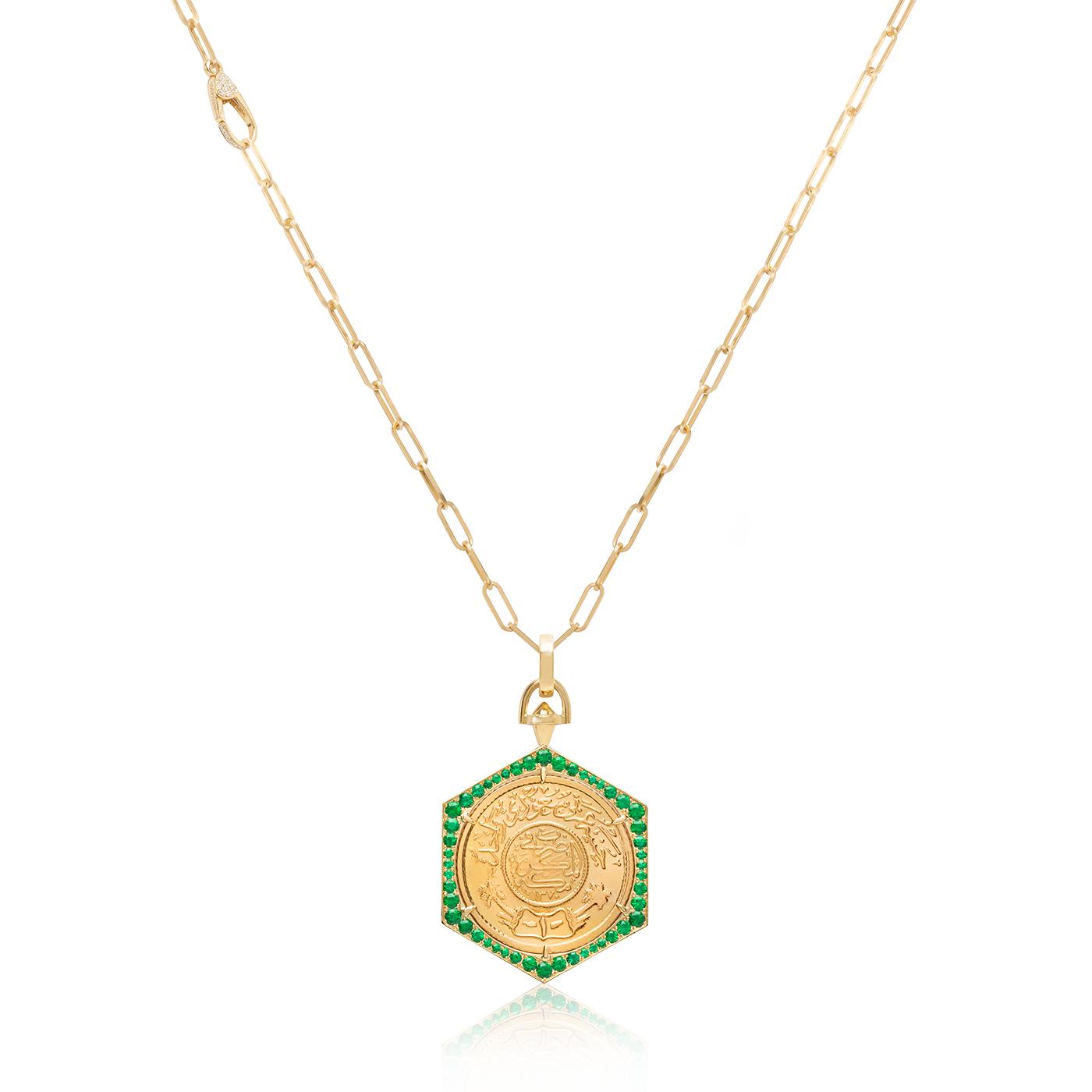 Ginea Necklace in Emeralds (Bail in Gold & Clasp in Diamonds)